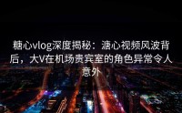 糖心vlog深度揭秘：溏心视频风波背后，大V在机场贵宾室的角色异常令人意外
